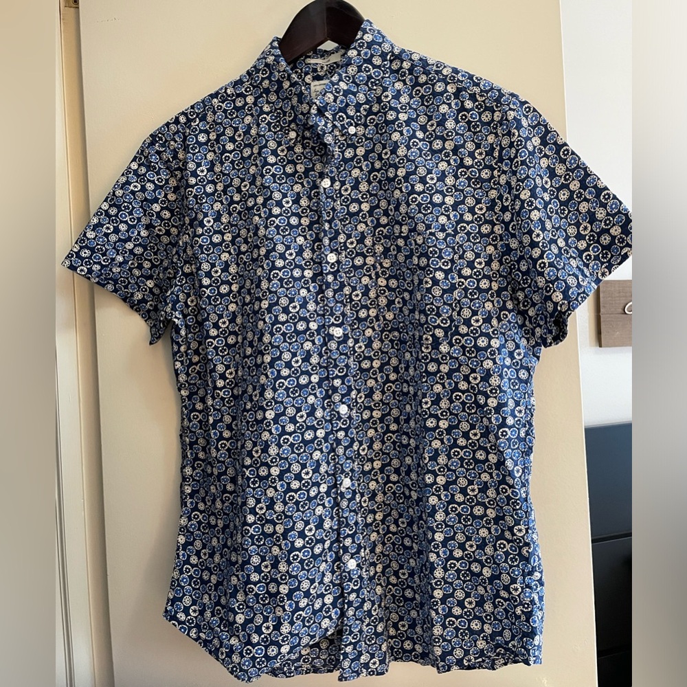 J Crew cotton button down printed shirt